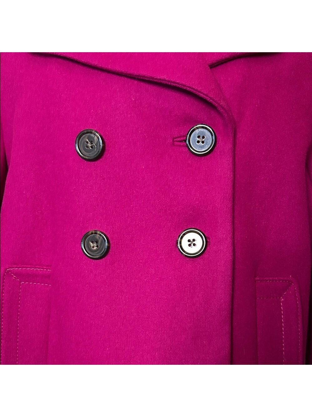 Banana Republic Women's Magenta Double-Breasted Pea Coat size S - Picture 3 of 16